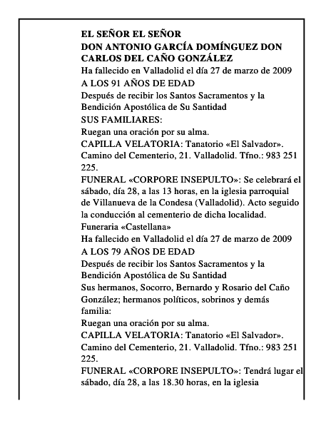 DON ANTONIO GARCÍA DOMÍNGUEZ DON CARLOS DEL CAÑO GONZÁLEZ