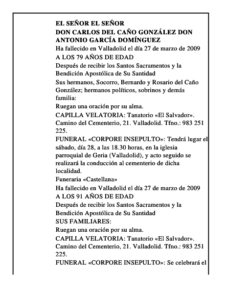 DON CARLOS DEL CAÑO GONZÁLEZ DON ANTONIO GARCÍA DOMÍNGUEZ