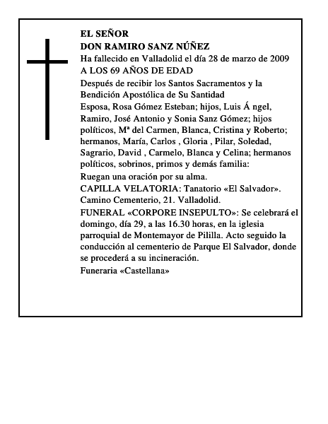 DON RAMIRO SANZ NÚÑEZ