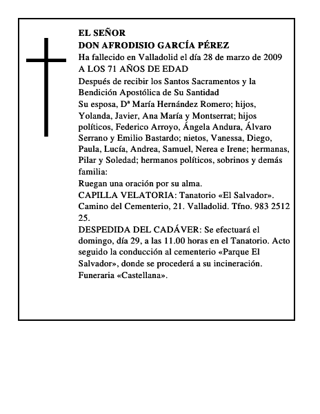 DON AFRODISIO GARCÍA PÉREZ