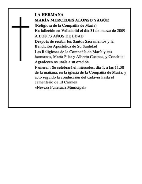 MARÍA MERCEDES ALONSO YAGÜE