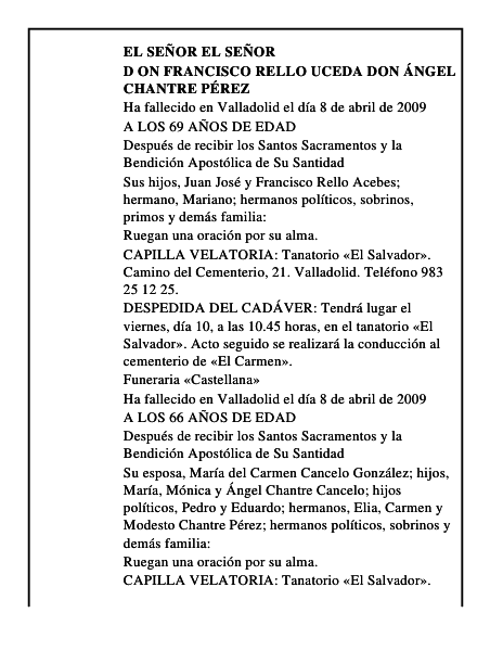 D ON FRANCISCO RELLO UCEDA DON ÁNGEL CHANTRE PÉREZ