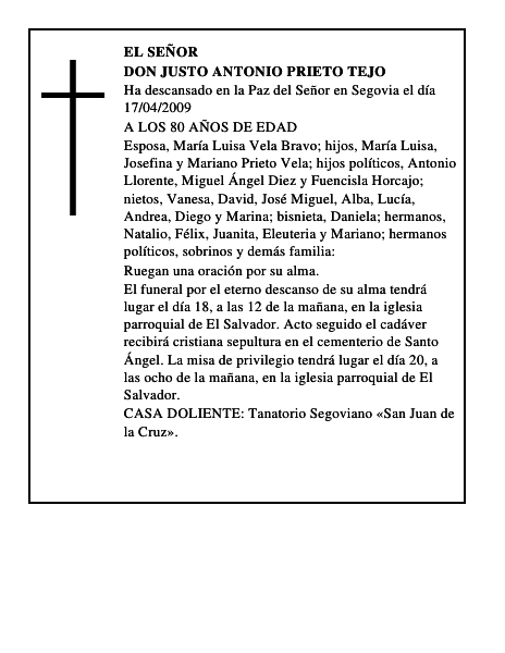 DON JUSTO ANTONIO PRIETO TEJO