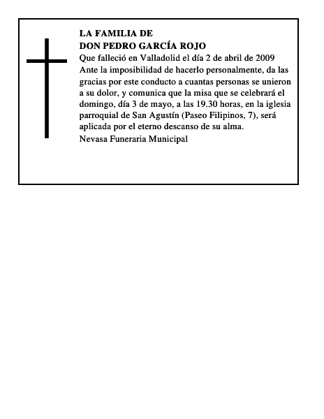 DON PEDRO GARCÍA ROJO