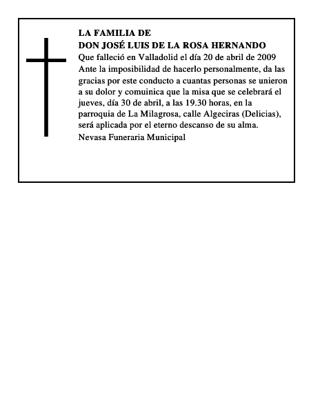 DON JOSÉ LUIS DE LA ROSA HERNANDO