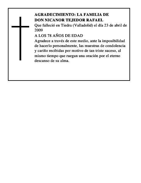 DON NICANOR TEJEDOR RAFAEL