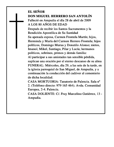 DON MIGUEL HERRERO SAN ANTOLÍN