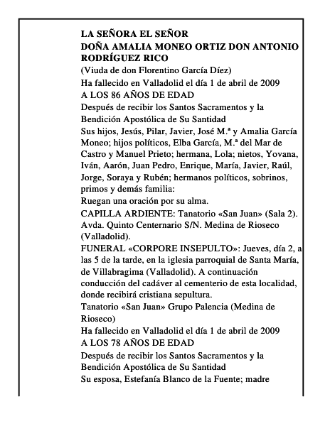 DOÑA AMALIA MONEO ORTIZ DON ANTONIO RODRÍGUEZ RICO