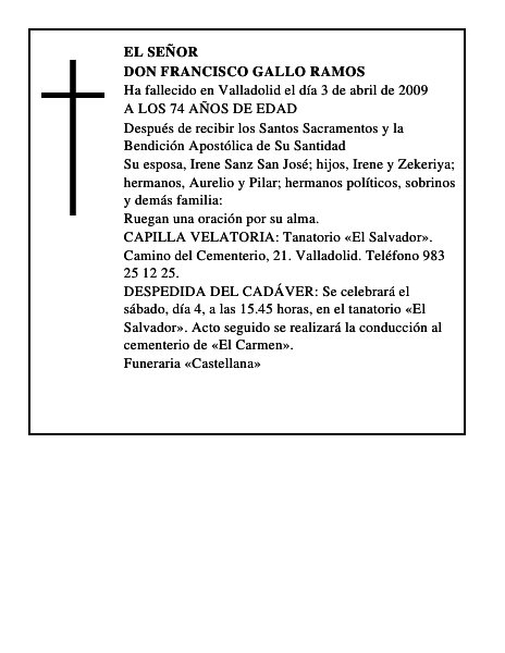 DON FRANCISCO GALLO RAMOS