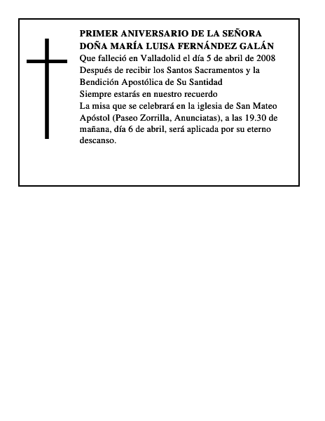 DOÑA MARÍA LUISA FERNÁNDEZ GALÁN