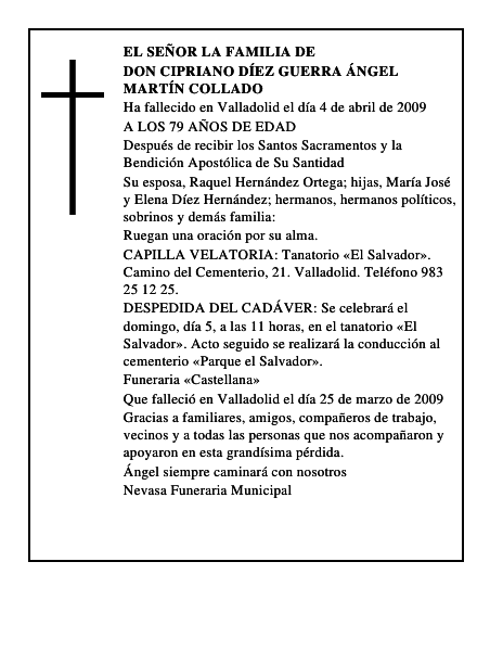 DON CIPRIANO DÍEZ GUERRA ÁNGEL MARTÍN COLLADO