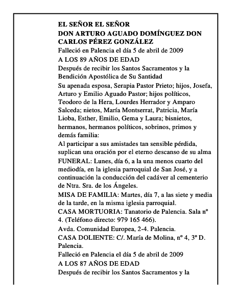 DON ARTURO AGUADO DOMÍNGUEZ DON CARLOS PÉREZ GONZÁLEZ