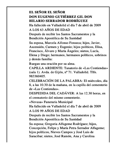 DON EUGENIO GUTIÉRREZ GIL DON HILARIO SERRADOR RODRÍGUEZ