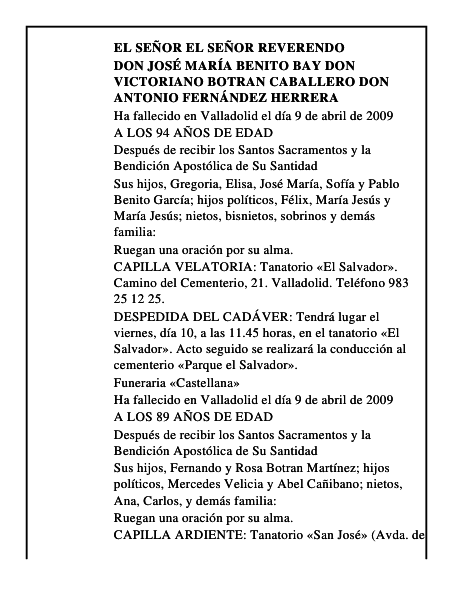 DON JOSÉ MARÍA BENITO BAY DON VICTORIANO BOTRAN CABALLERO DON ANTONIO FERNÁNDEZ HERRERA