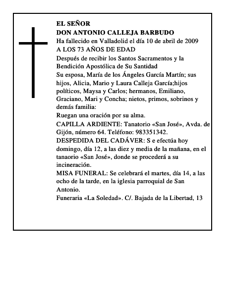 DON ANTONIO CALLEJA BARBUDO