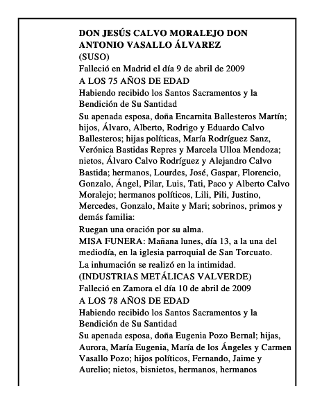 DON JESÚS CALVO MORALEJO DON ANTONIO VASALLO ÁLVAREZ