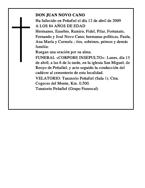 DON JUAN NOVO CANO
