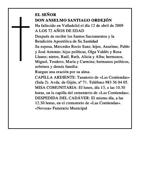 DON ANSELMO SANTIAGO ORDEJÓN