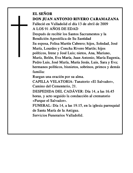 DON JUAN ANTONIO RIVERO CARAMAZANA