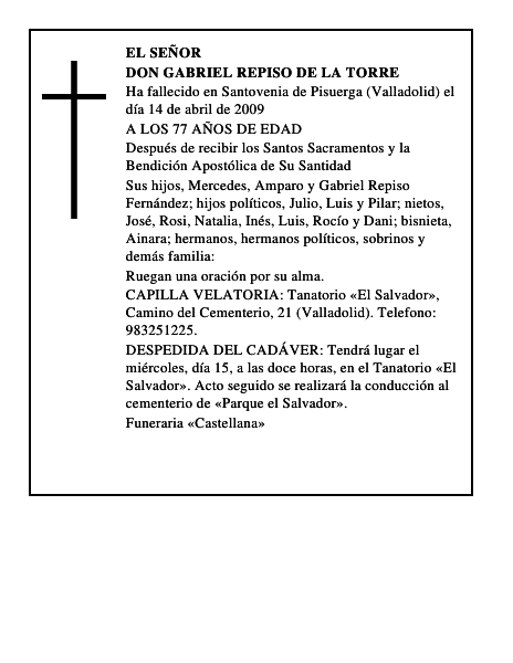 DON GABRIEL REPISO DE LA TORRE