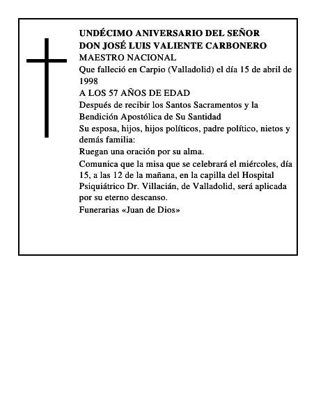 DON JOSÉ LUIS VALIENTE CARBONERO