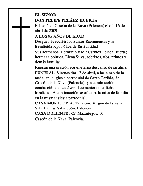 DON FELIPE PELÁEZ HUERTA