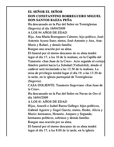DON CONSTANTINO BORREGUERO MIGUEL DON SANTOS BAEZA PEÑA