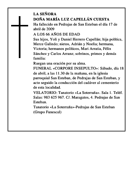 DOÑA MARÍA LUZ CAPELLÁN CUESTA