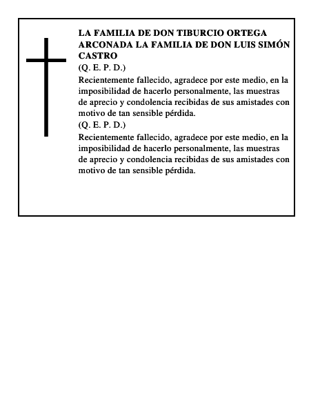 LA FAMILIA DE DON TIBURCIO ORTEGA ARCONADA LA FAMILIA DE DON LUIS SIMÓN CASTRO