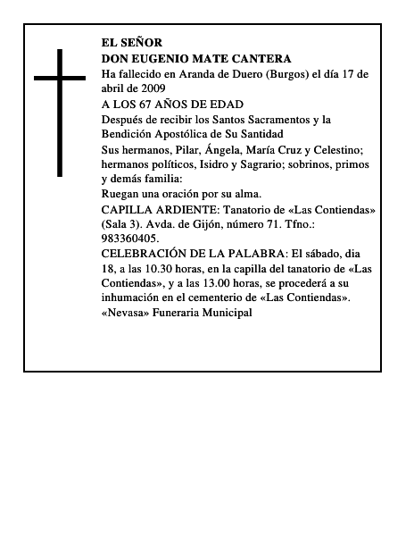 DON EUGENIO MATE CANTERA