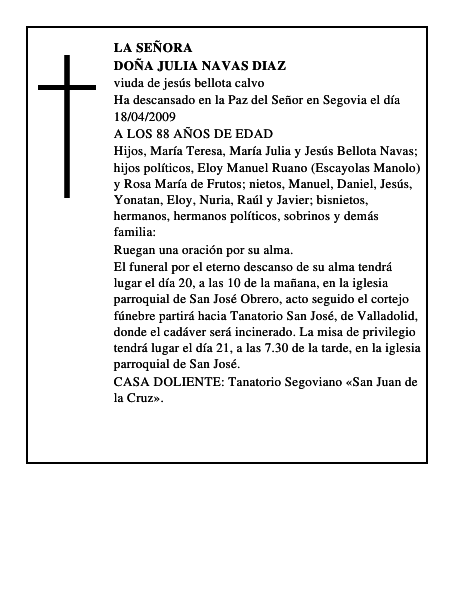DOÑA JULIA NAVAS DIAZ