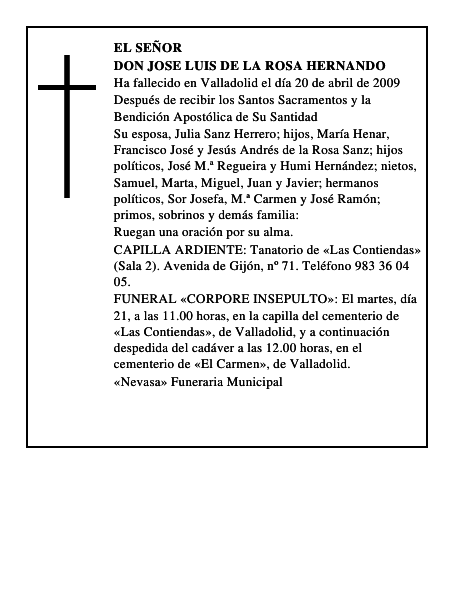 DON JOSE LUIS DE LA ROSA HERNANDO