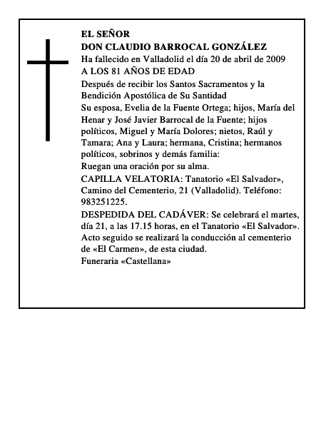 DON CLAUDIO BARROCAL GONZÁLEZ