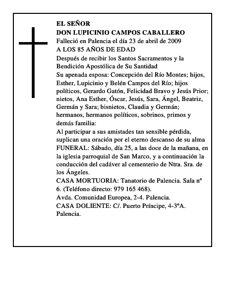 DON LUPICINIO CAMPOS CABALLERO