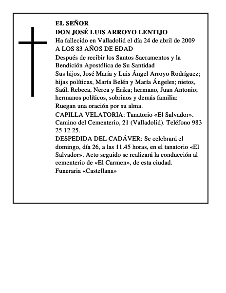 DON JOSÉ LUIS ARROYO LENTIJO