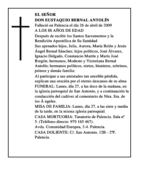 DON EUSTAQUIO BERNAL ANTOLÍN