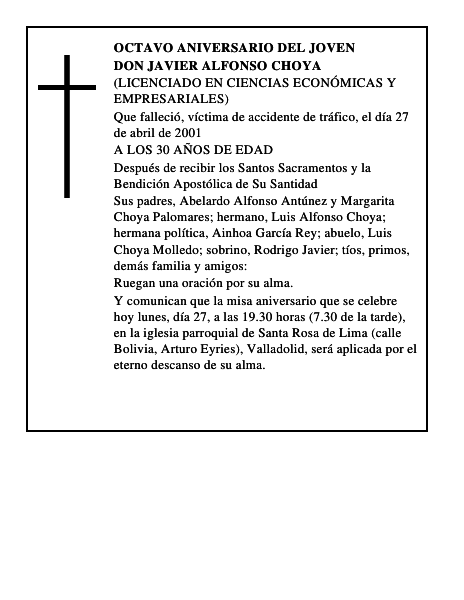 DON JAVIER ALFONSO CHOYA