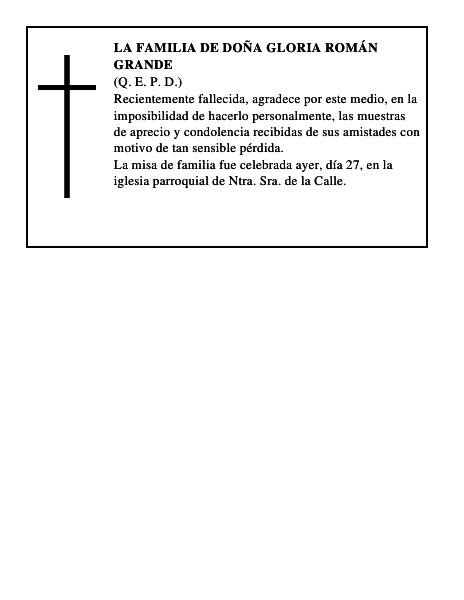 LA FAMILIA DE DOÑA GLORIA ROMÁN GRANDE