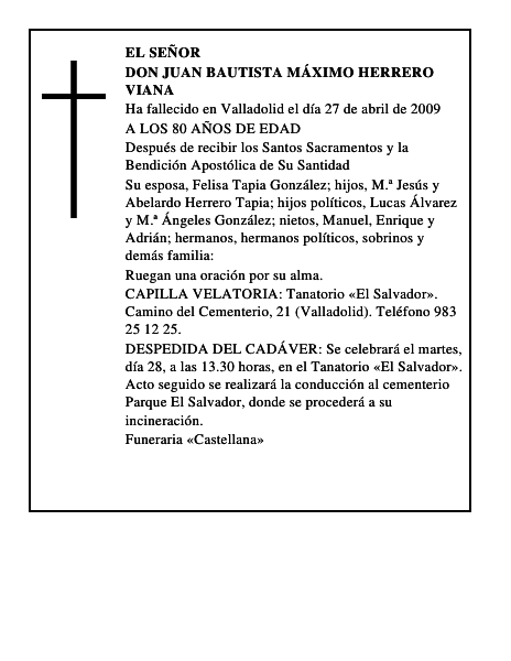 DON JUAN BAUTISTA MÁXIMO HERRERO VIANA