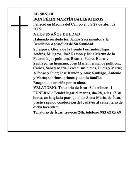 DON FÉLIX MARTÍN BALLESTEROS