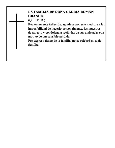 LA FAMILIA DE DOÑA GLORIA ROMÁN GRANDE