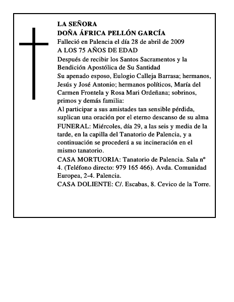 DOÑA ÁFRICA PELLÓN GARCÍA