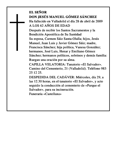 DON JESÚS MANUEL GÓMEZ SÁNCHEZ