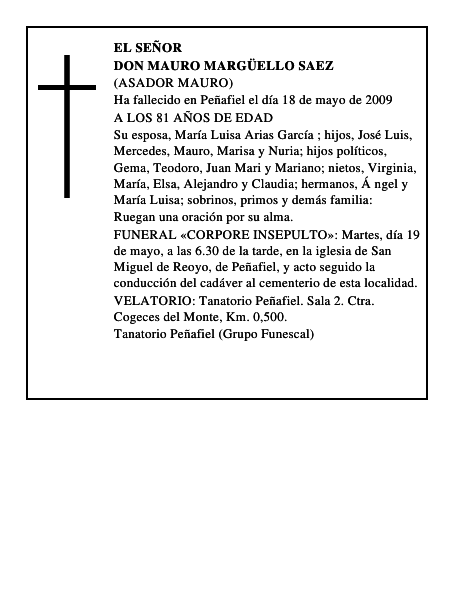DON MAURO MARGÜELLO SAEZ