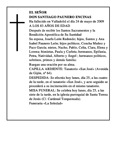 DON SANTIAGO PAUNERO ENCINAS