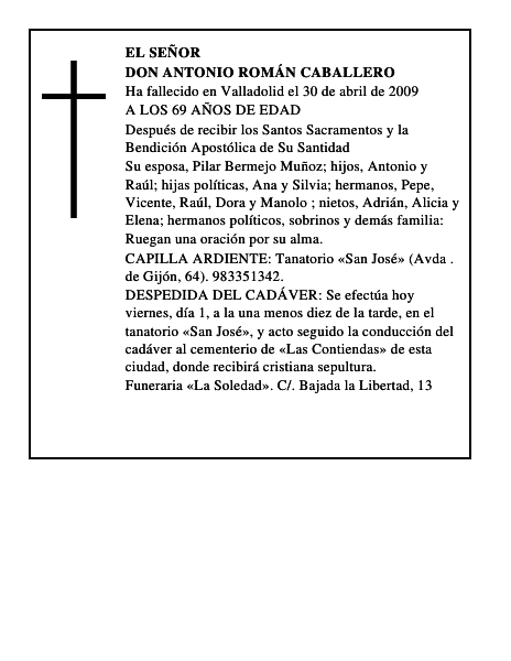 DON ANTONIO ROMÁN CABALLERO