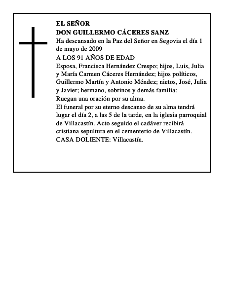 DON GUILLERMO CÁCERES SANZ
