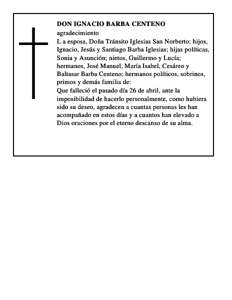 DON IGNACIO BARBA CENTENO