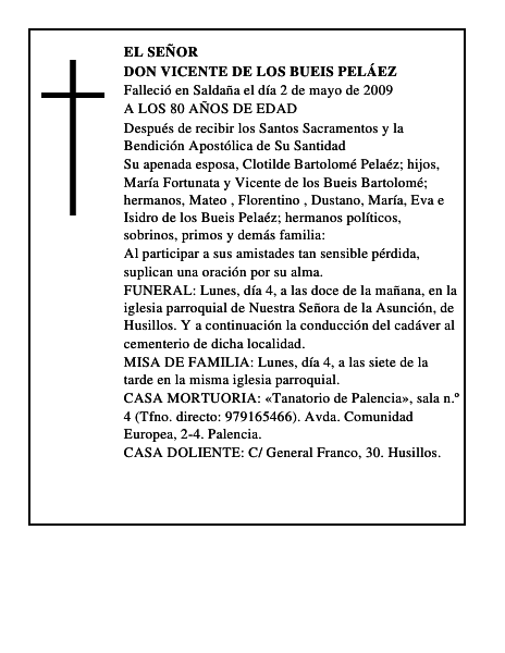 DON VICENTE DE LOS BUEIS PELÁEZ