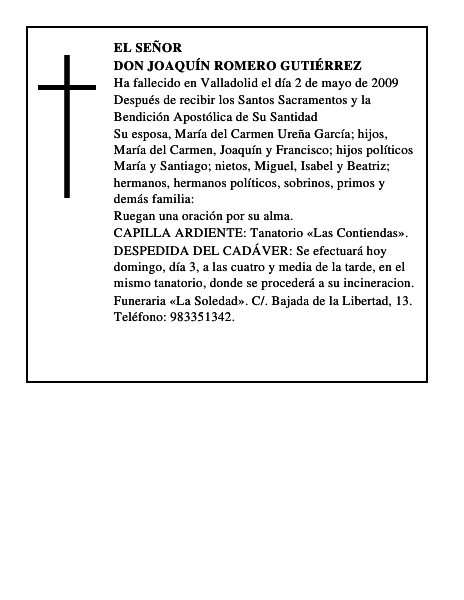DON JOAQUÍN ROMERO GUTIÉRREZ